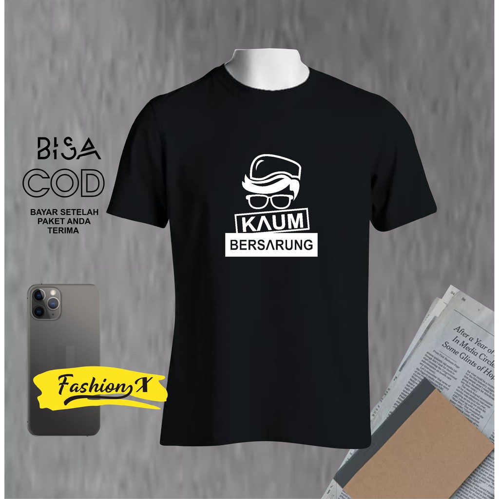 Kaos Pria Distro Keren Kaum Bersarung Bandung Original Murah/Baju Oblong Katun 30s