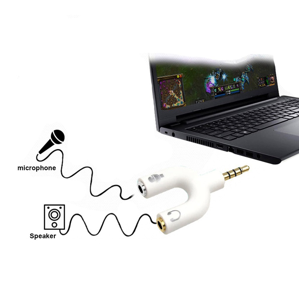 Konektor Splitter Jack 3.5mm Audio Microphone Dual Female Adapter Converter Mic