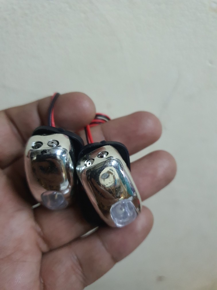 ❄1 Pair Auto Led Light Windshield Kaca Depan Jet Semprot Nozzle Wiper Washer Lamp