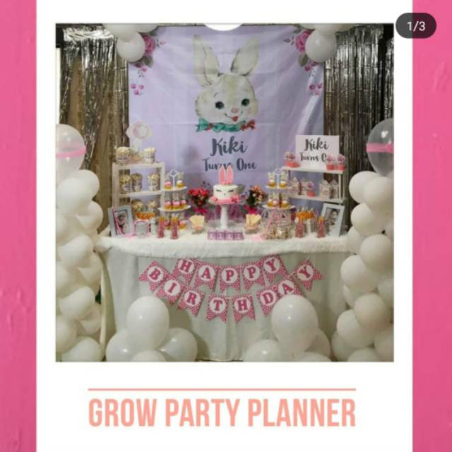 Paket Ulang Tahun, Dekorasi Ulang tahun Anak, Dessert Table, Birthday Party Pink Bunny