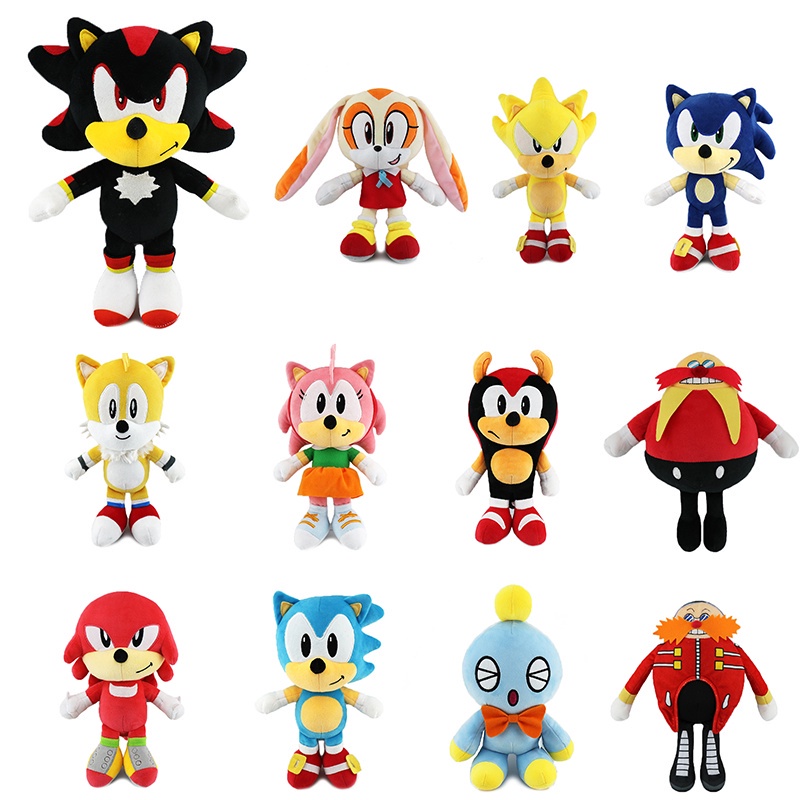 Cartoon Hedgehog Sonic Plush Toy Soft Stuffed Doll Amy Rose Knuckles Eggman Shadow Blaze Silver Toys For Girls Boys