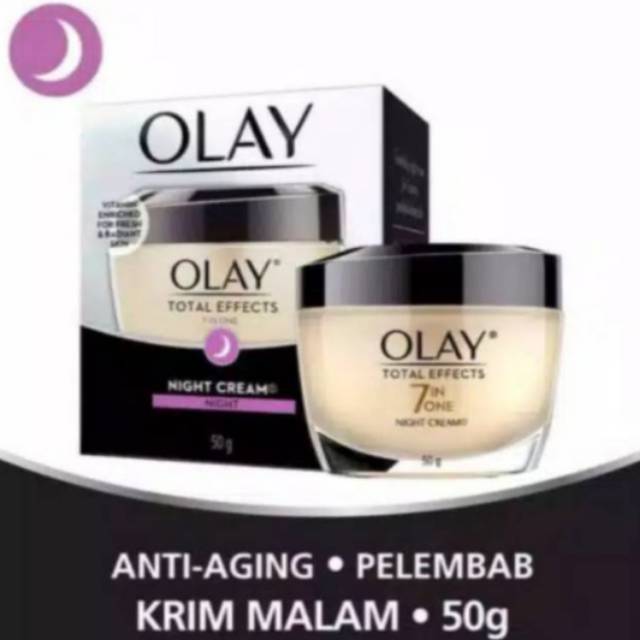 Olay total effect 7 in 1 night cream 50gr pelembab wajah olay krim malam 50gram
