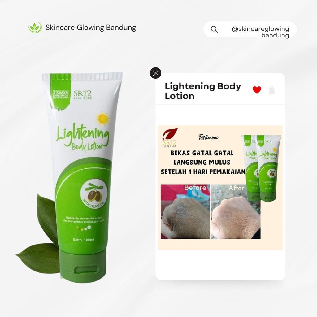 Lightening Body Lotion SPF 30 with Olive Oil Pemutih Badan Pencerah Kulit Skincare Beauty Handbody Body Butter