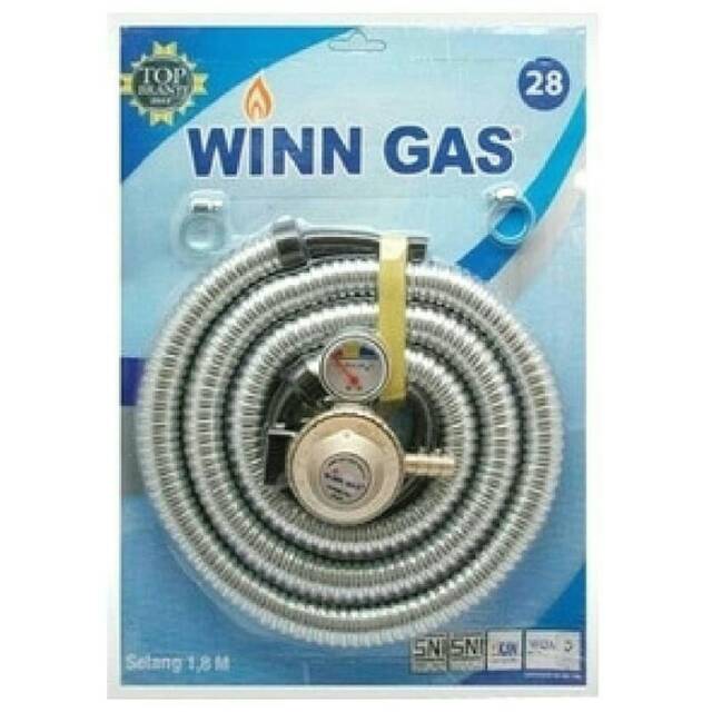 Paket Regulator dan Selang Kompor Gas LPG komplit WINN Gas