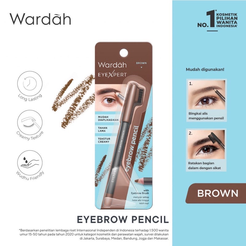 Wardah Eye Brow- Pensil Alis Waterproof dan Mudah Digunakan