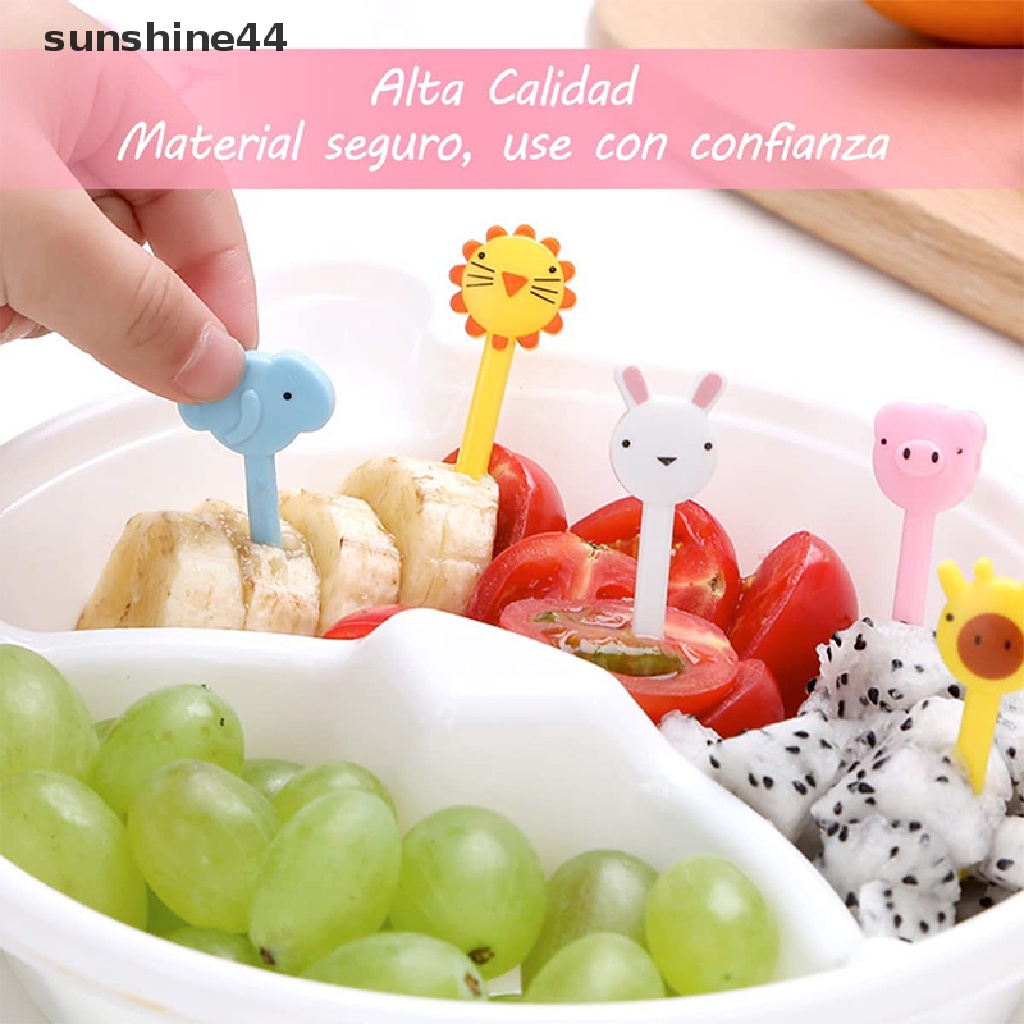 Sunshine 50Pcs Garpu Buah / Makanan Bentuk Binatang Kartun Untuk Anak