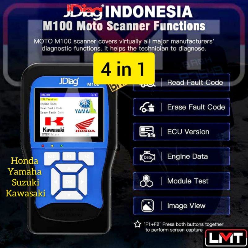Scanner J Diag M 100 Untuk Motor Honda Yamaha setting CO Vespa j diag