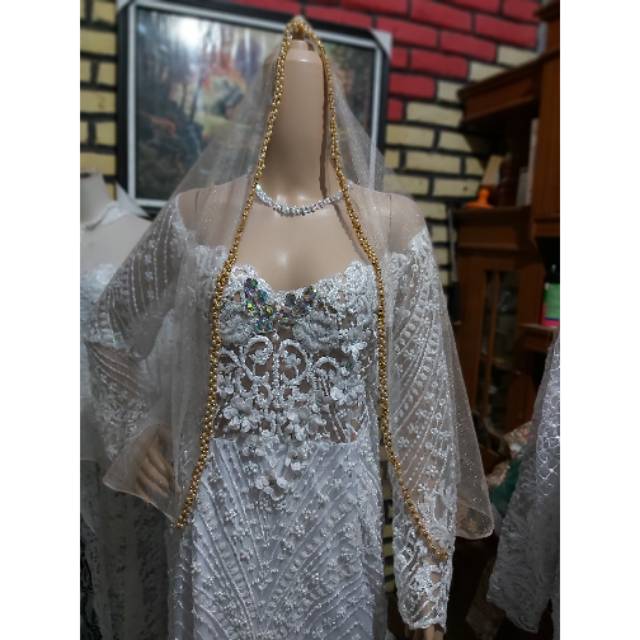 Slayer kerudung veil pengantin full mutiara