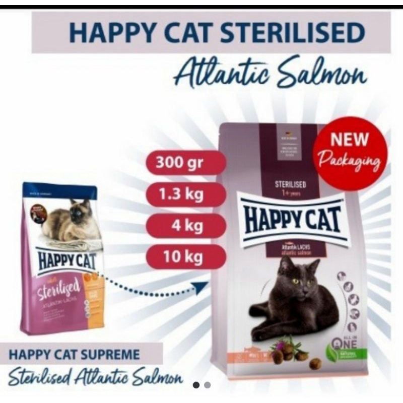 gojek- happy cat sterillised atlantic salmon 10kg makanan kucing