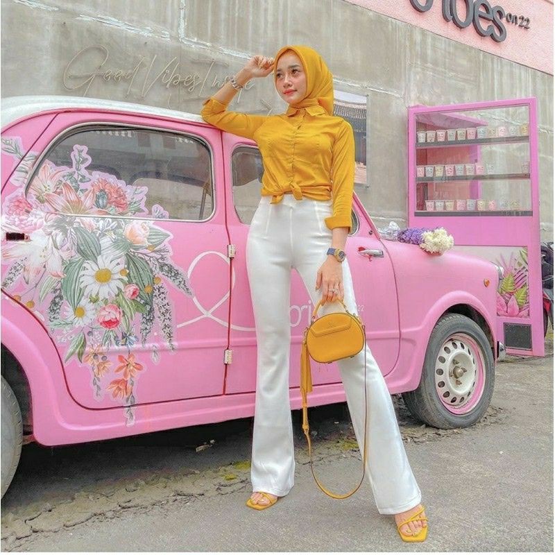 celana cutbray pants scuba haigwaist Bangkok