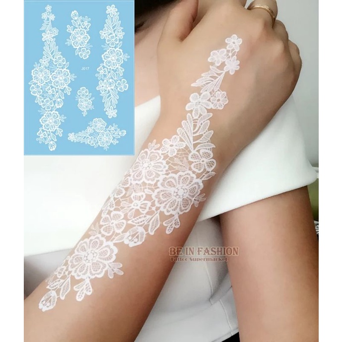 Tatto Model Henna hena putih acara pernikahan atau pesta Model J