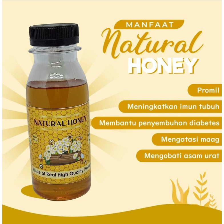 

MADU MURNI • NATURAL HONEY + PROPOLIS ROYAL JELLY BEE POLEN • DIJAMIN ASLI • 125gr & 450gr