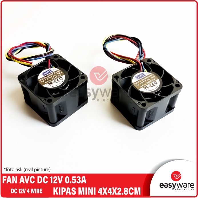 FAN AVC DC 12V 4x4x2.8 CM 4 WIRE FAN MINI KIPAS MINI DC 12V