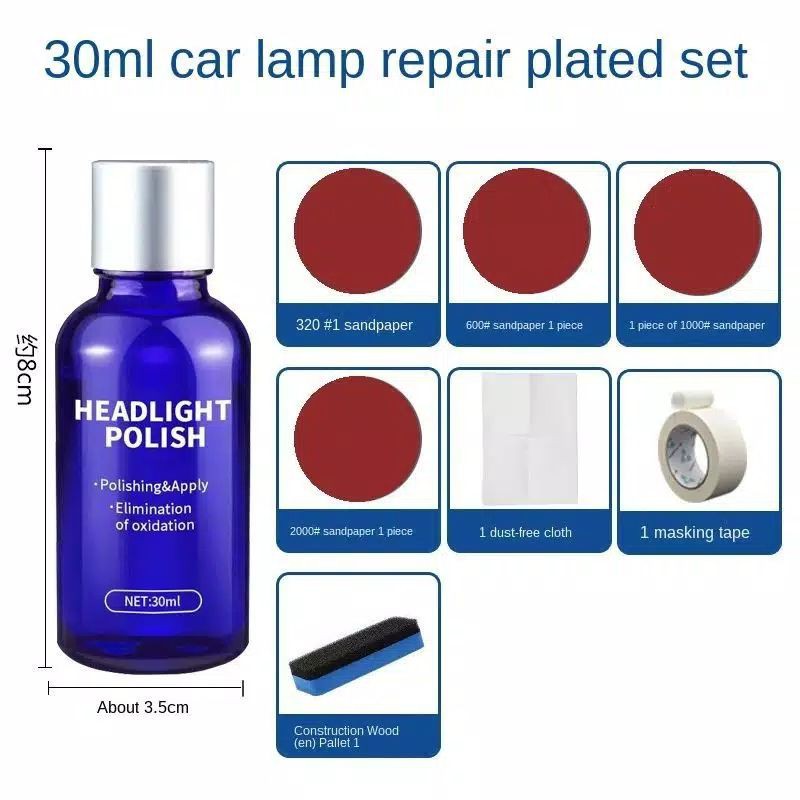 Cairan Pemutih Lampu Mobil Headlight Polish 30