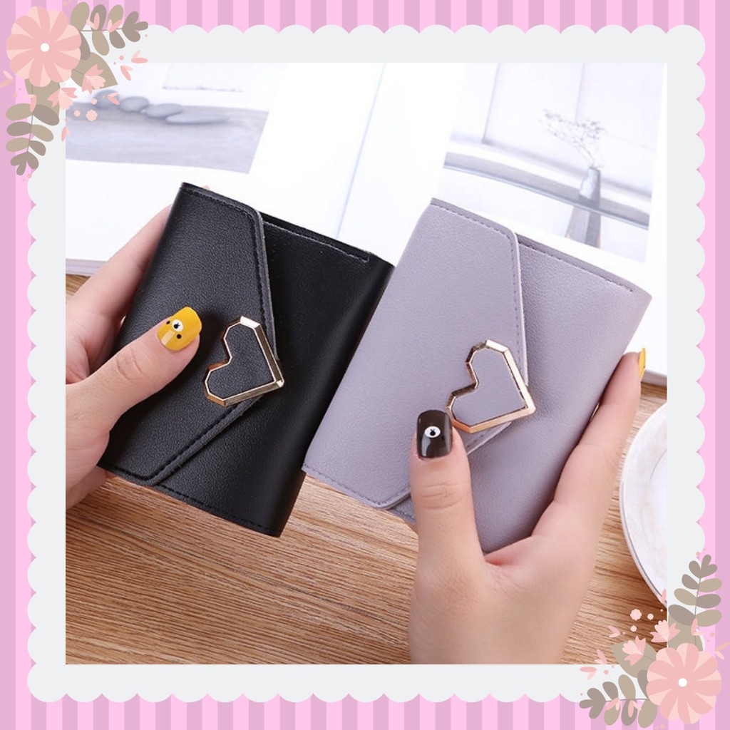 Dompet Mini Lipat import wanita / Dompet murah simple tipis kecil HEART