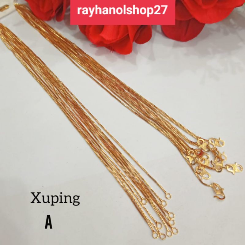 XUPING KALUNG POLOS PRIA WANITA WARNA GOLD DAN SILVER BAHAN LAPIS EMAS RO-27