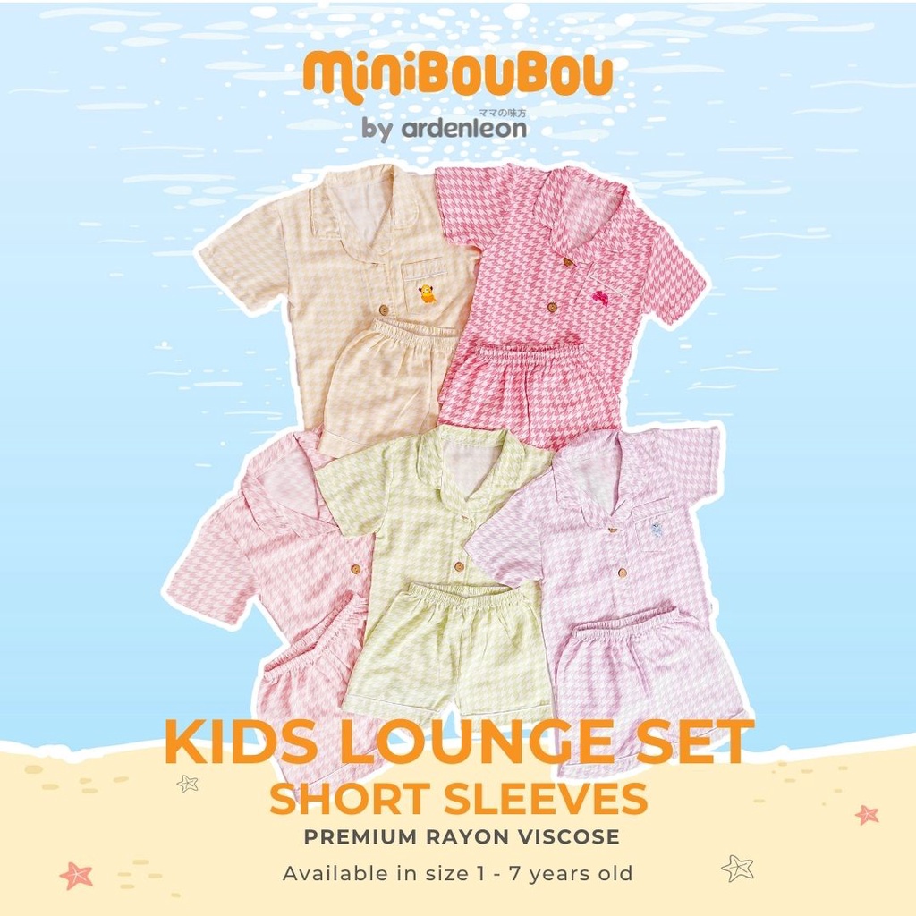 Arden Leon MINIBOUBOU Kids Lounge Set SHORT Setelan Anak / ArdenLeon Setelan Anak Pendek