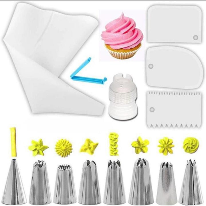 Set Cetakan  buat Dekorasi tart Bunga Kue alat Hias Kue spuit kue tart