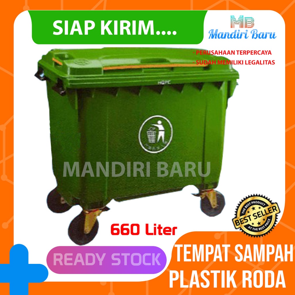 Tempat Sampah Plastik 660 Liter Beroda, Tong sampah plastik roda