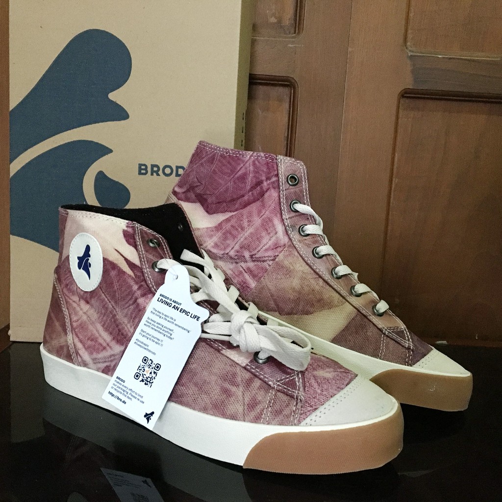 Sepatu Sneakers Brodo Vantage x Sepatokimin Hi Eco Print White GS