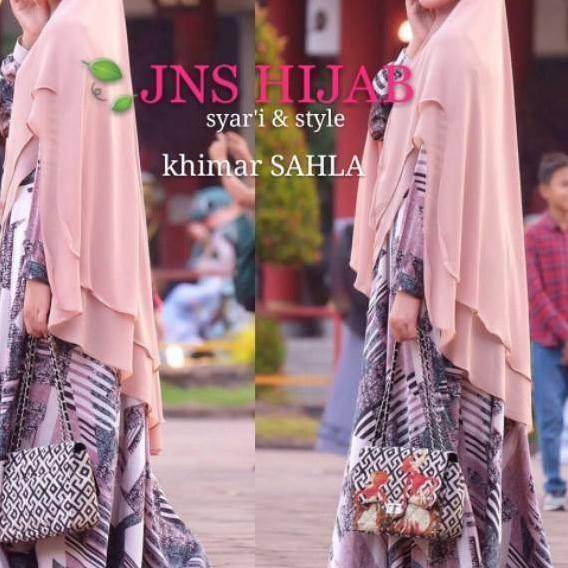 ℗ PREMIUM Khimar 2 Layer Jumbo / Hijab Ceruti Berkualitas SAHLA JNS ➯