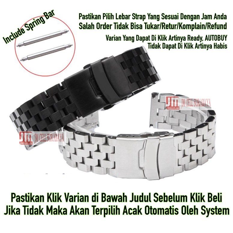 Super II Strap 20mm 22mm 24mm - Metal Stainless Steel Jam Seiko