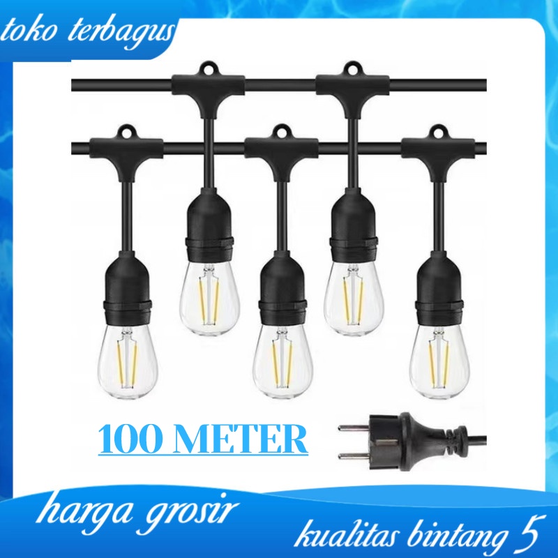 kabel fiting lampu cafe gantung dekorasi outdoor/indoor 100meter