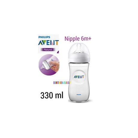 Botol Avent 330ml Natural Nipple 6m+ Philips Avent Natural Bottle Classic Bottle 330 ml / Botol Susu Avent besar