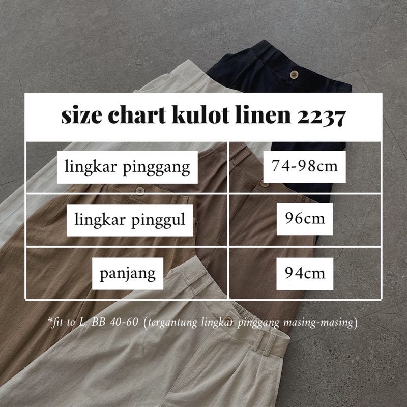 CELANA KULOT LINEN WANITA HIGHWAIST