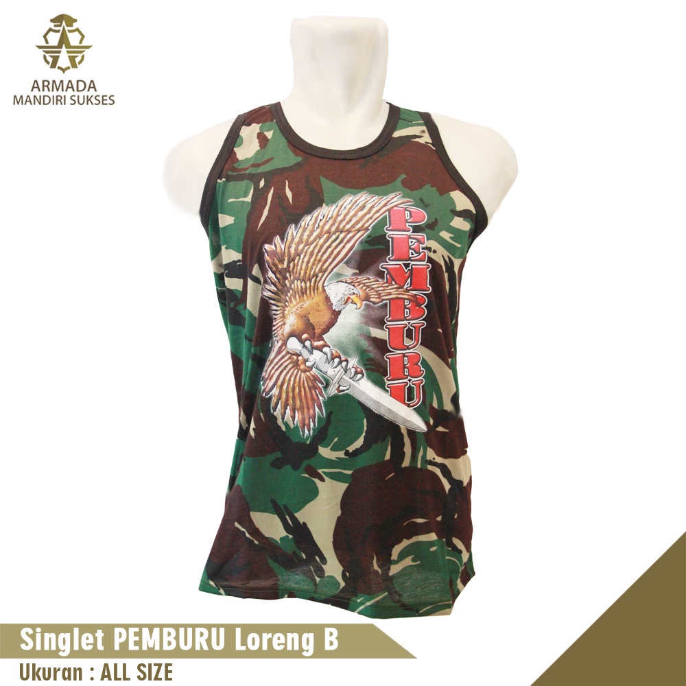 Kaos Singlet Pemburu Loreng - Kaos Dalam Pemburu