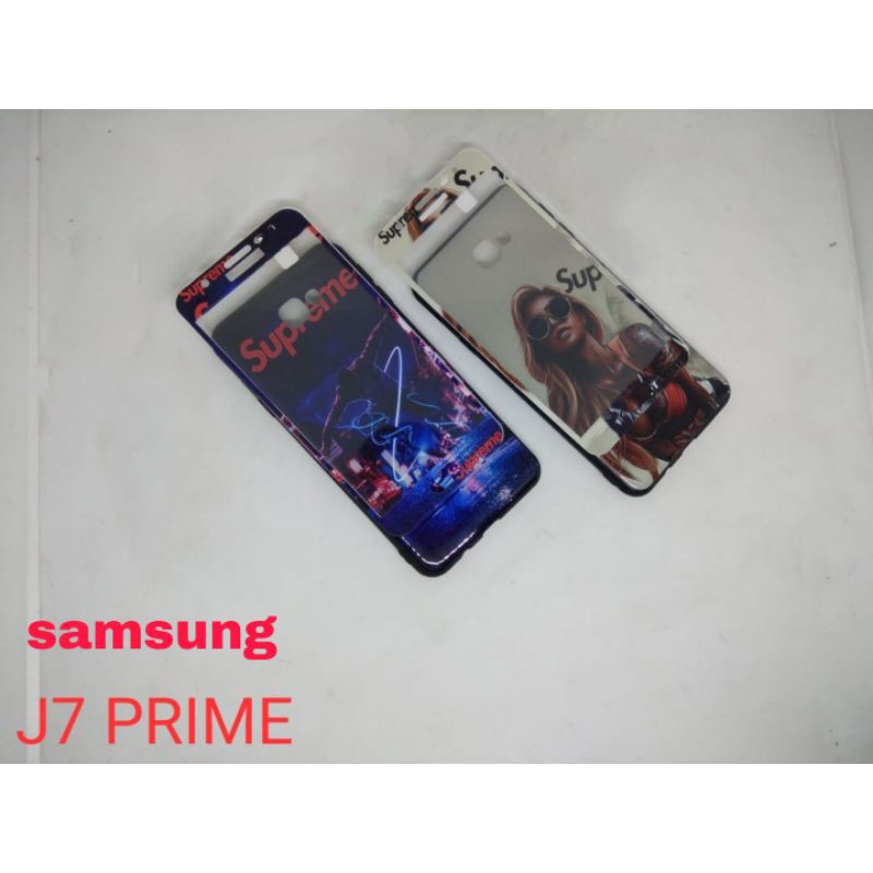 softcase Samsung J2 prime Grand prime supreme plus tempered glass 3D