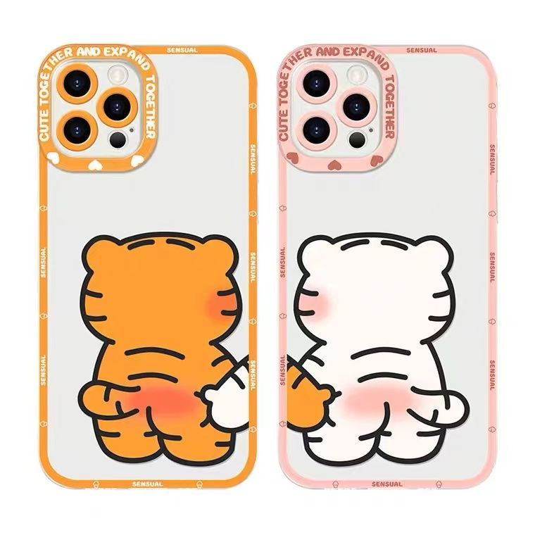 Soft Case Silikon TPU Transparan Motif Harimau Untuk Iphone 13 12 Mini 11 Pro X XS XR XS Max SE 2020 6 6S 7 8 Plus