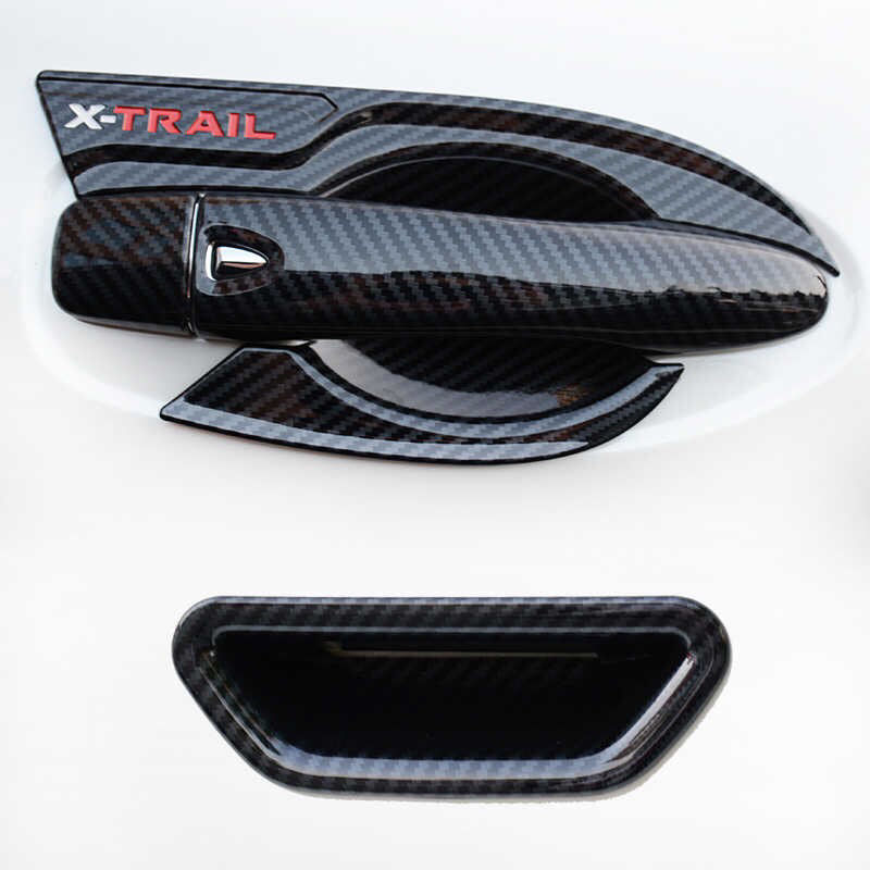 1 Set Stiker Handle Pintu Mobil Bahan Carbon Fiber Untuk Nissan X-Trail T32 2014-2021