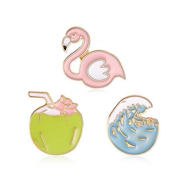 LRC Kancing Fashion Multi-color Swan Decorated Clothing&amp;bag F05454
