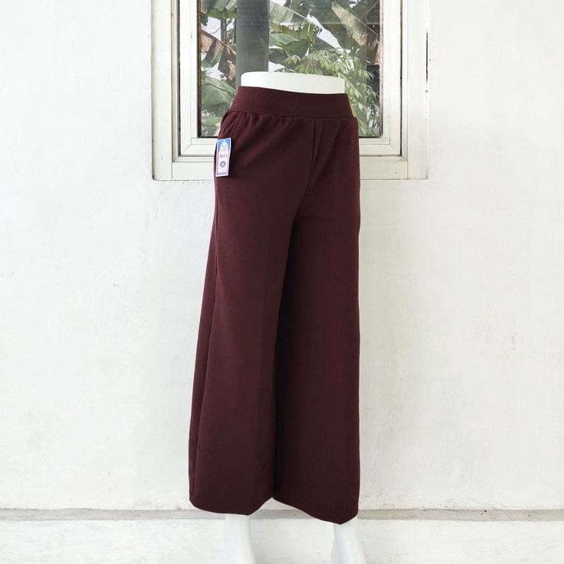 Celana panjang Ban kulot wanita Jumbo allsize fit XL 3L waffle harian santai murah-Coktu