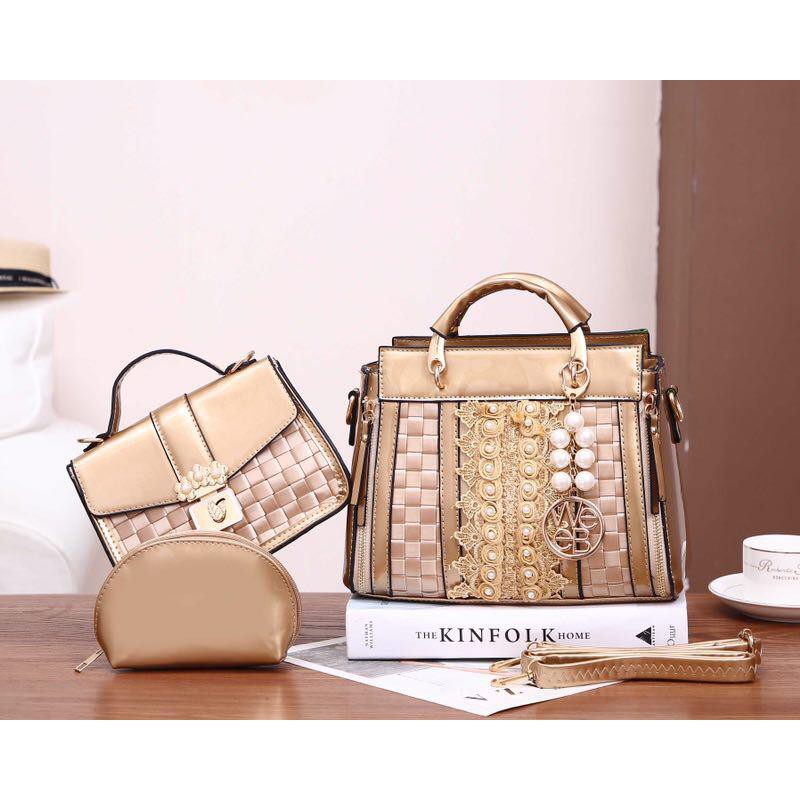 TAS WANITA-TAS IMPORT- Webe Cantika 2391 # ( Set 3in1 )