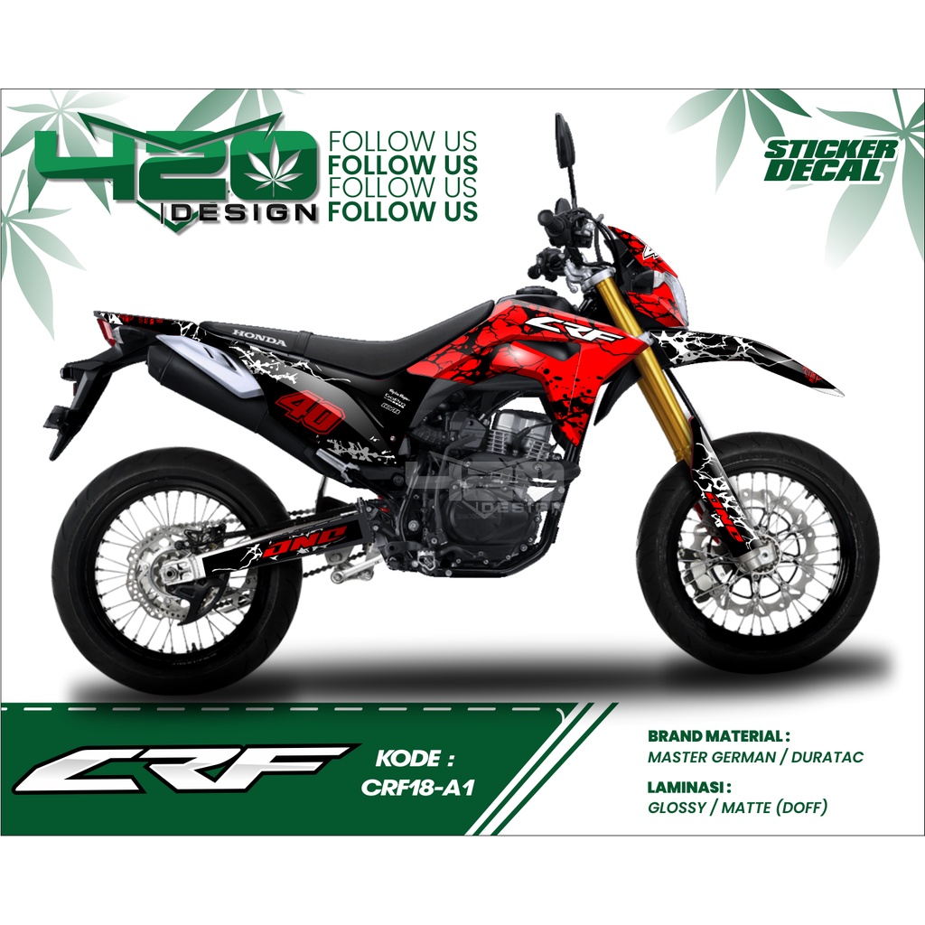 DECAL FULLBODY CRF 150L VARIASI CUSTOM - AKSESORIS STIKER FULLBODY CRF 150L - DECAL STRIPING CRF 150