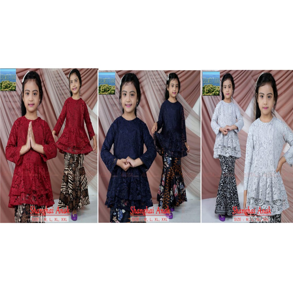 Stelan Kebaya Anak / Stelan Kebaya Brokat Anak Modern