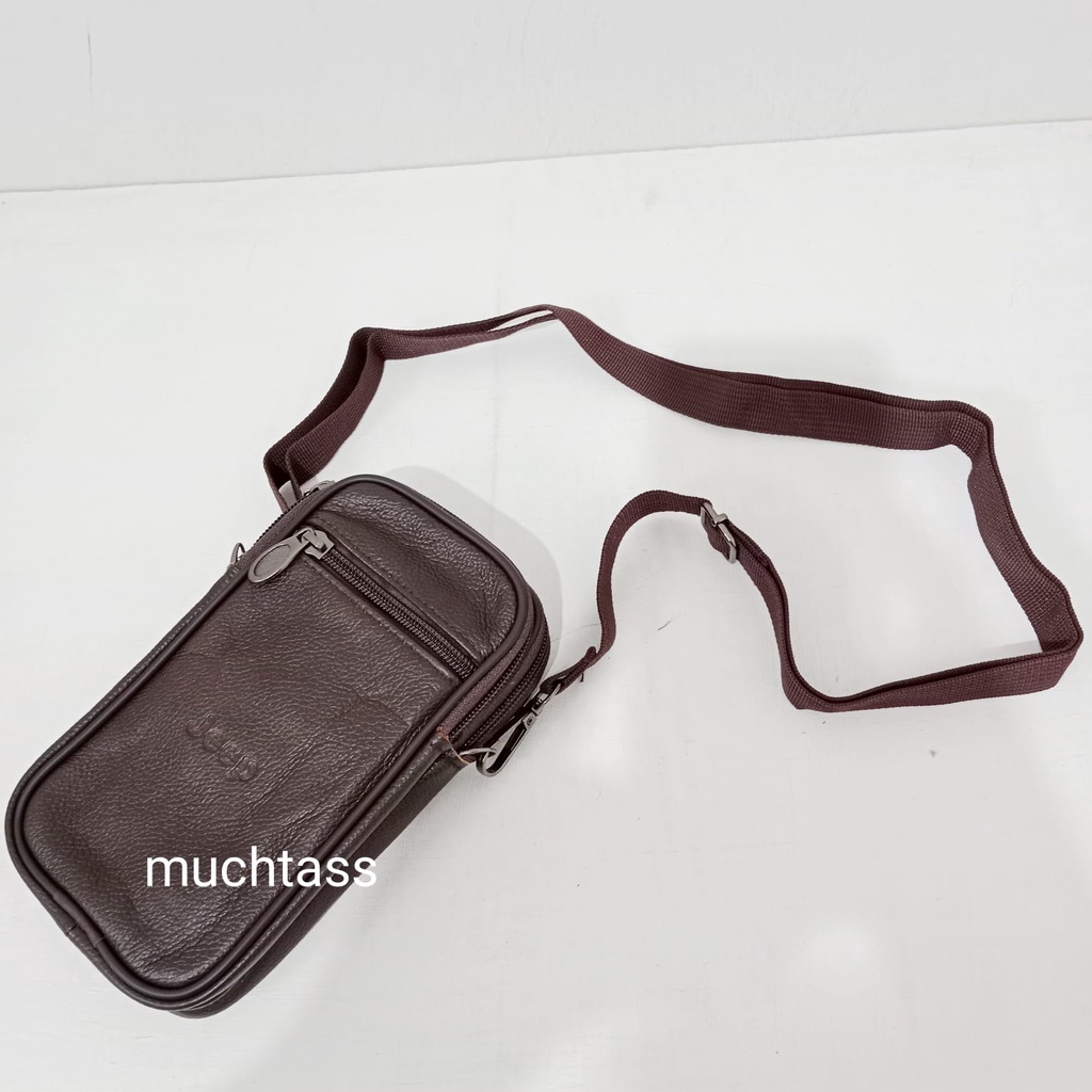 Tas HP Kulit Asli import(up to 7 inchi)Sarung HP Kulit Tas selempang kulit