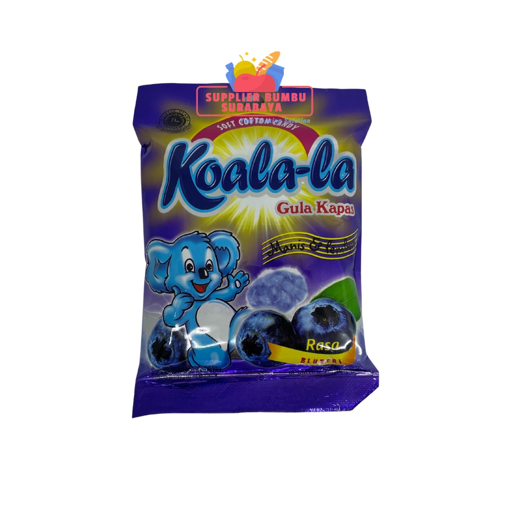 Koala La Koalala Soft Cotton Candy Permen Gula Kapas Melon Apple Orange Lemon Strawberry Blueberry 10g