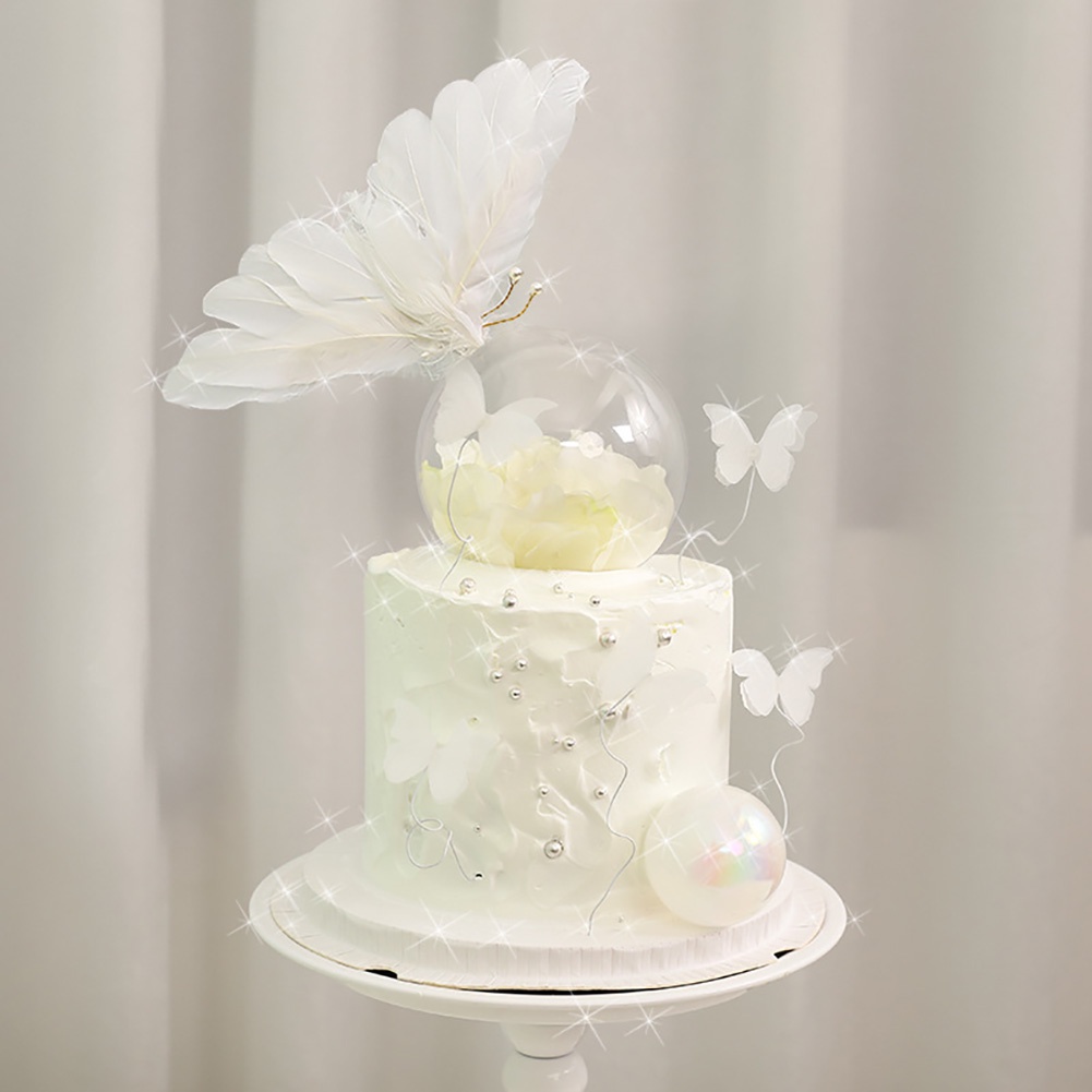 Tk Hiasan Topper Kue Ulang Tahun Desain Sayap Malaikat + Tulisan Happy Birthday