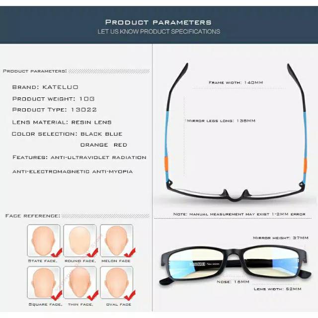 KACAMATA ANTIRADIASI ORIGINAL KATELUO HP PC GAME PRIA WANITA 13022