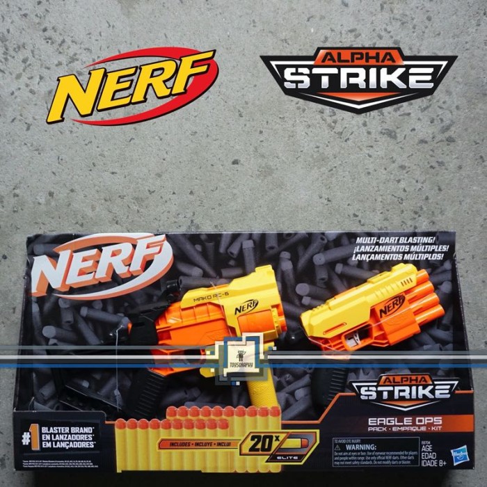 Jual Nerf Alpha Strike Eagle Ops Pack 2 Blaster Mako Cobra Fang 20 Dart Shopee Indonesia