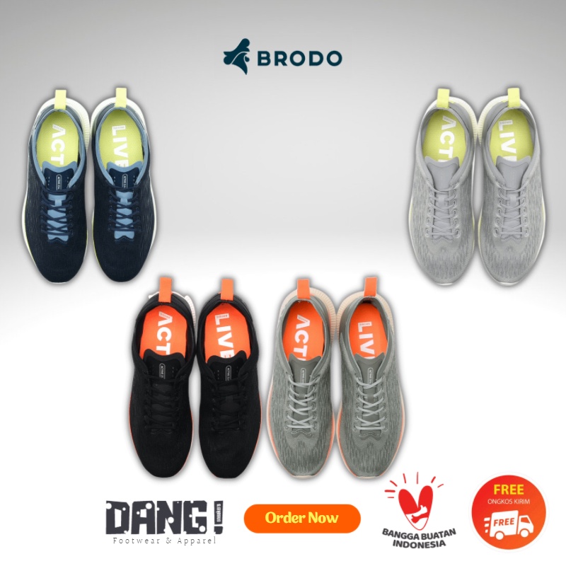 Sepatu Brodo Active Zeal Beast [Black Orange/Olive Orange/Navy Lime/Grey Lime]-1