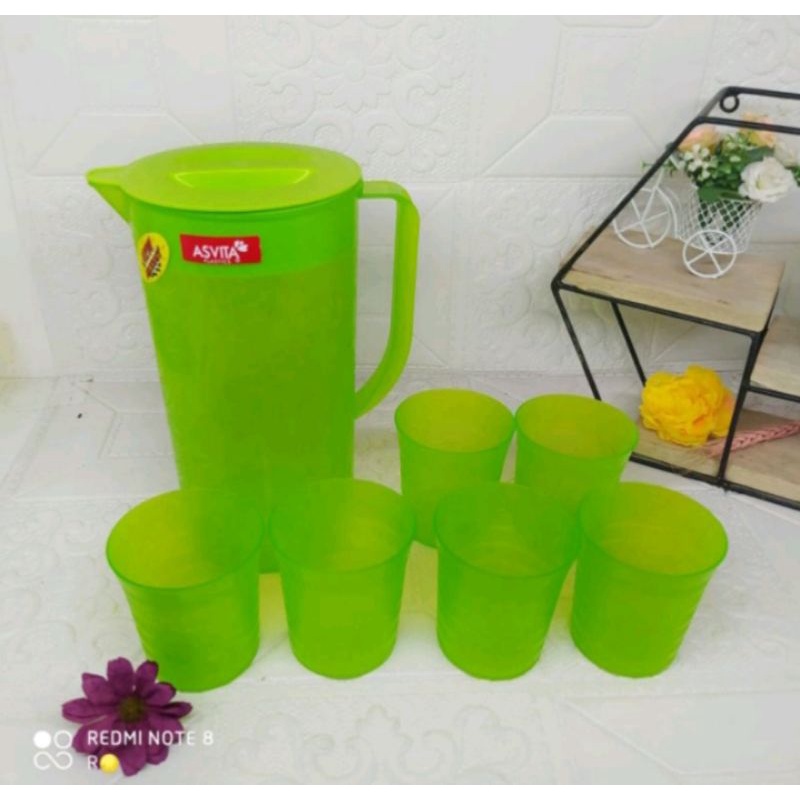 TEKO SET ASVITA + 5 gelas