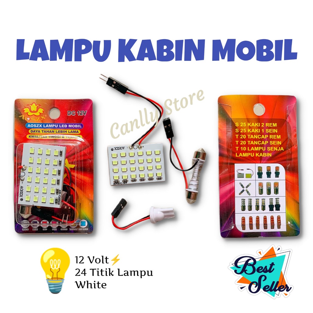 LAMPU LED KABIN PLAFON MOBIL 24 TITIK UNIVERSAL