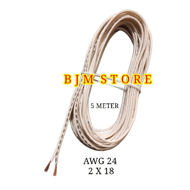 Kabel serabut 2x18 AWG 24 (5meter)