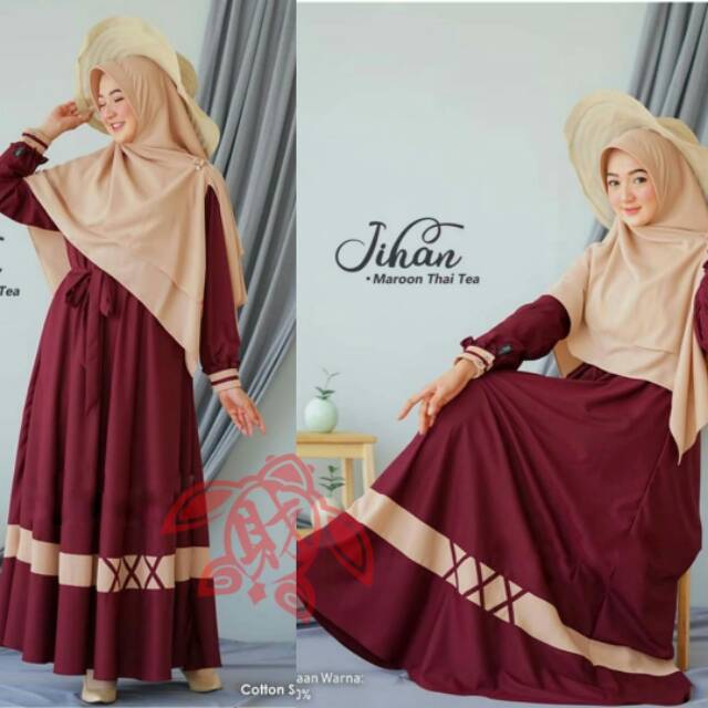 [BLZ] Set gamis Jihan syar'i + khimar
