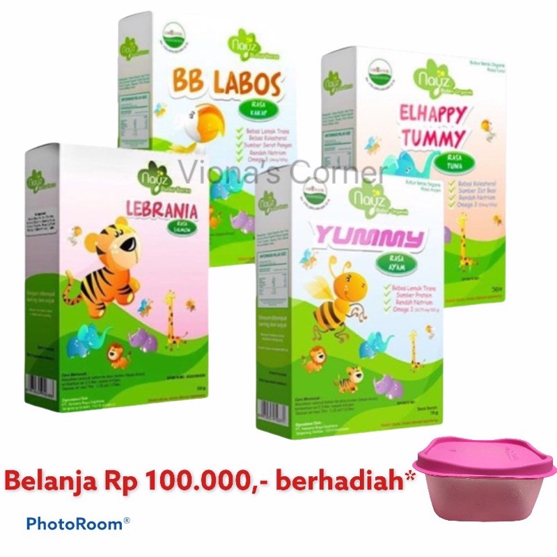 Nayz Tematik bubur bayi organik 50 gram BB Labos/Elhappy Tummy/Yummy/Lebrania