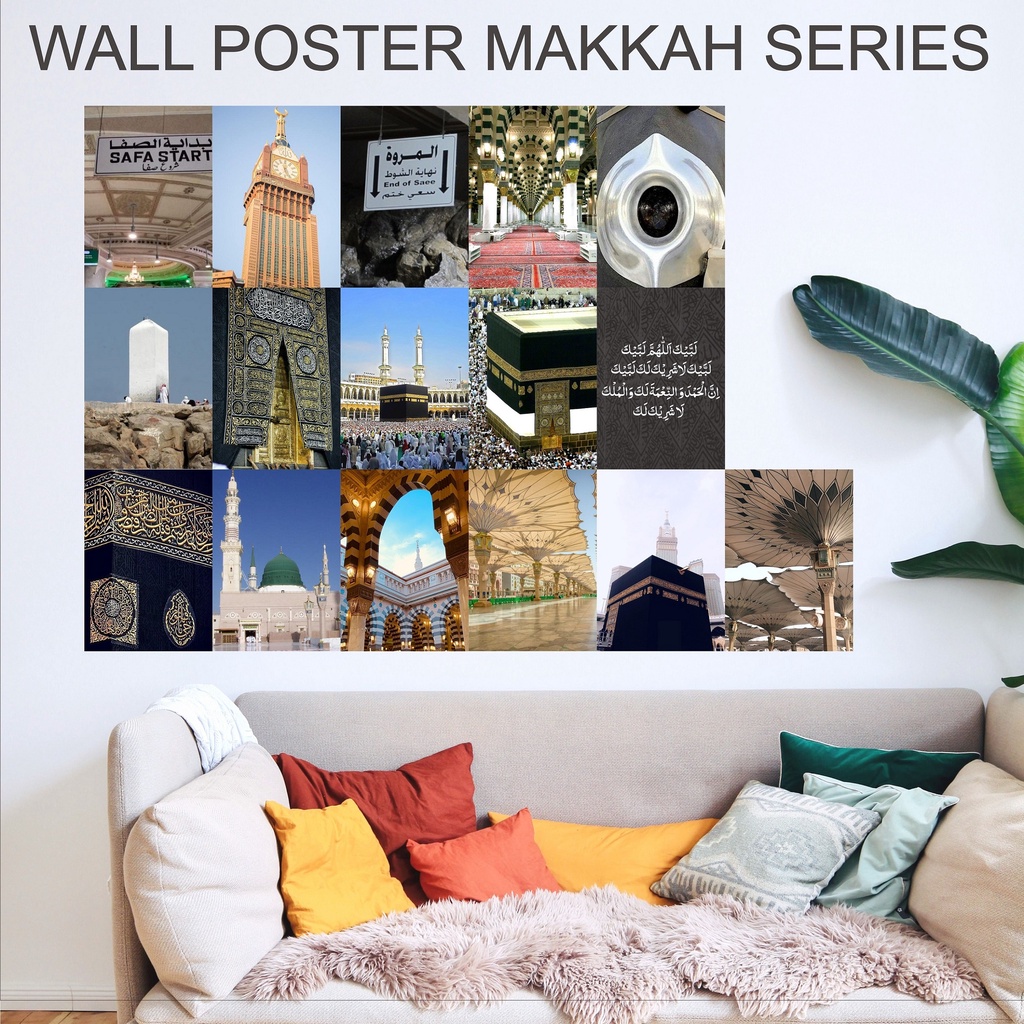 Poster dinding aesthetic hiasan dekorasi kamar tidur rumah ruang tamu makkah non wallpaper walpaper 